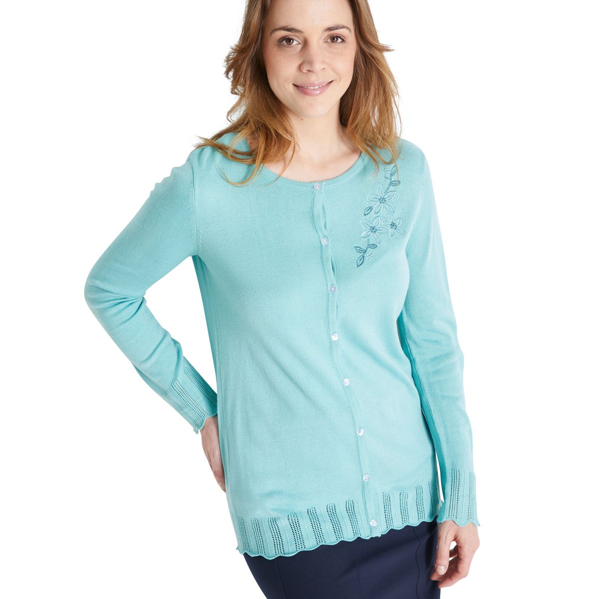 Cardigan best sale brodé femme