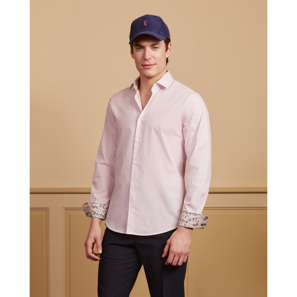 Chemise rose clair homme hot sale