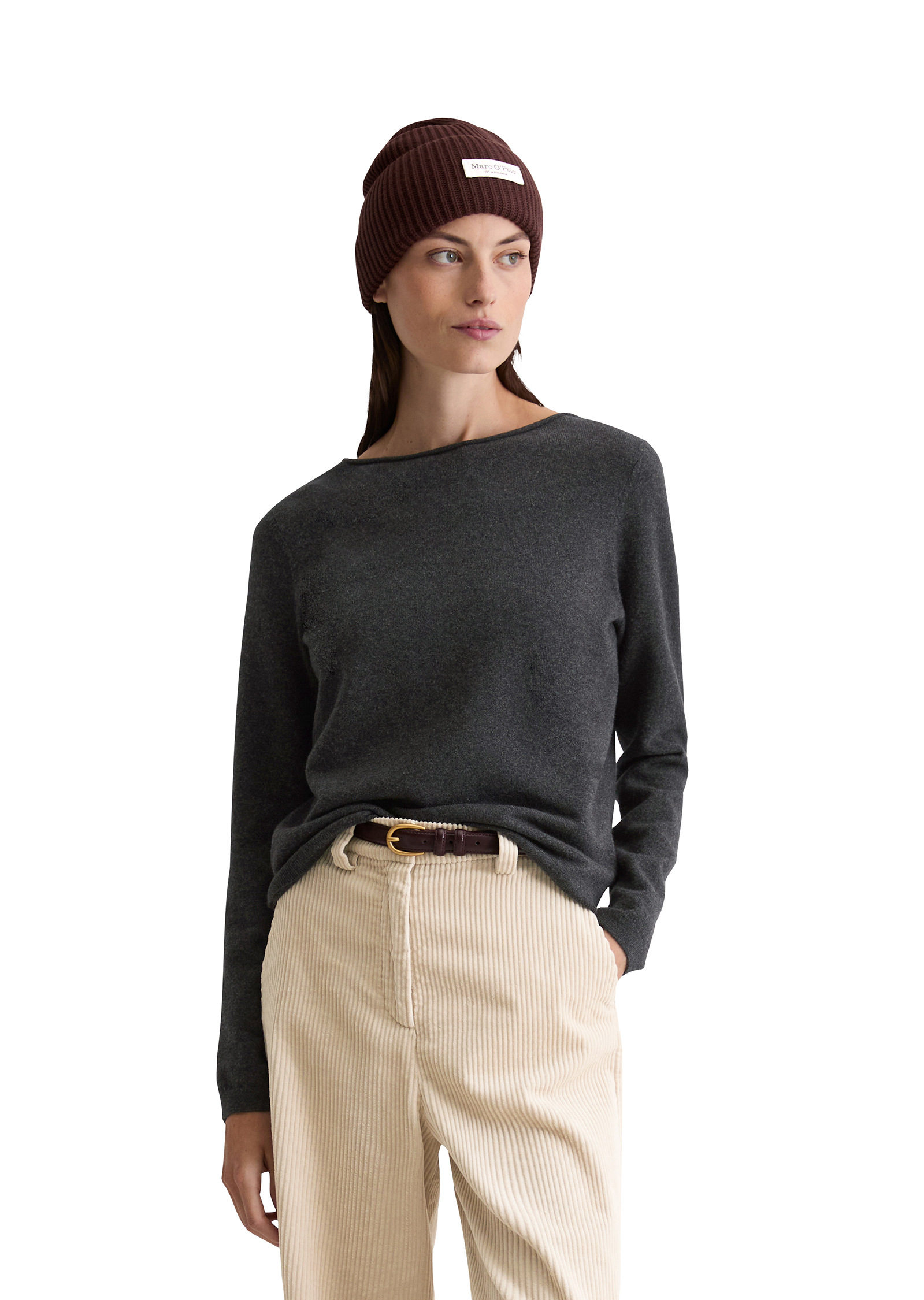 Pull en maille basique regular en doux mélange de coton et de laine vierge, MARC O'POLO