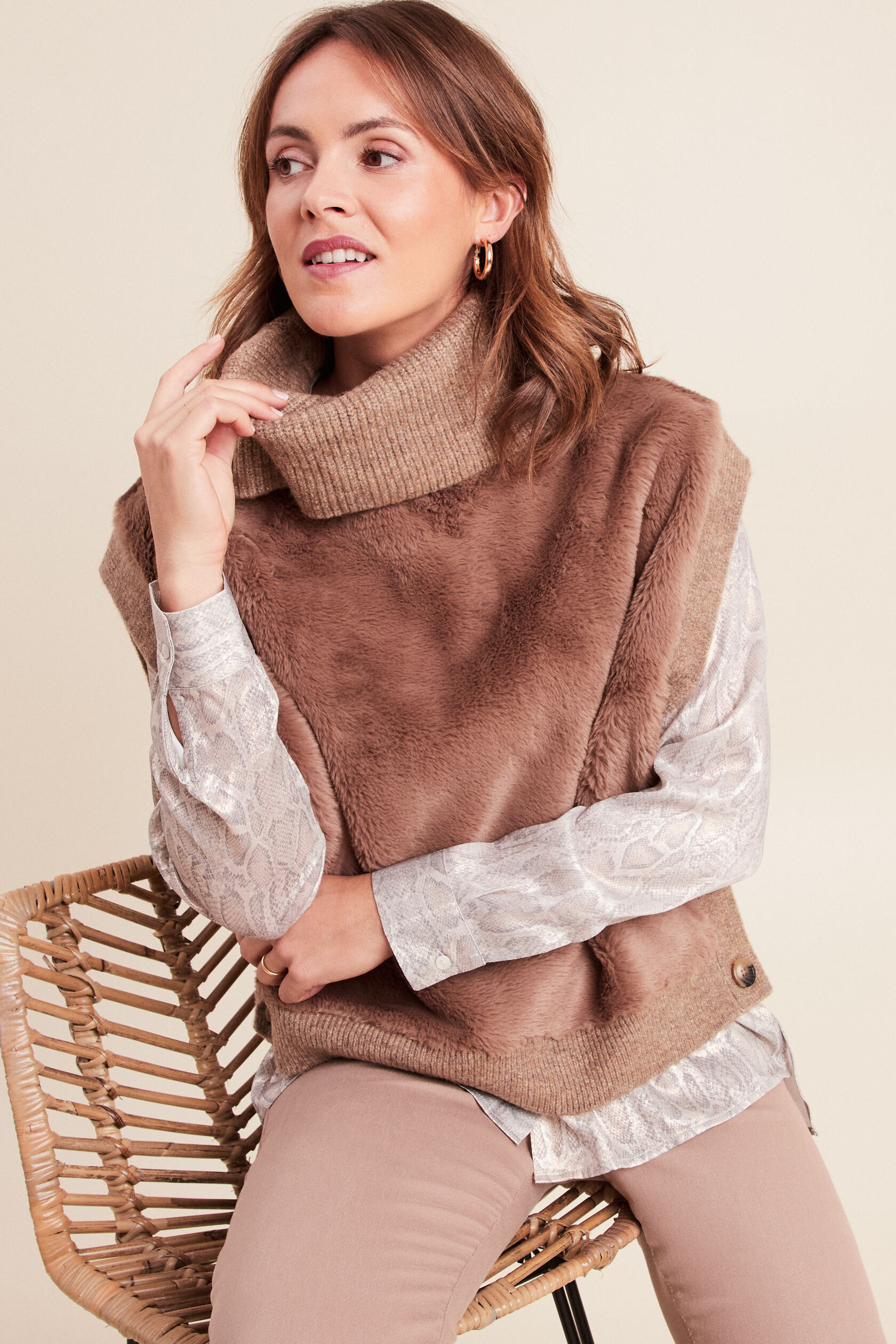 Pull sans manches col roulé, BREAL