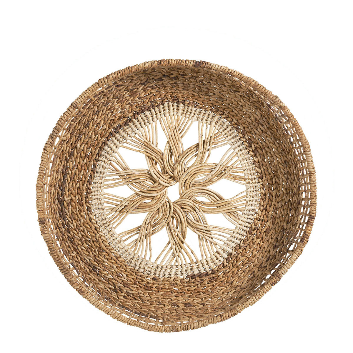 Décoration murale abaca naturel dia 55x11, BLANC D’IVOIRE