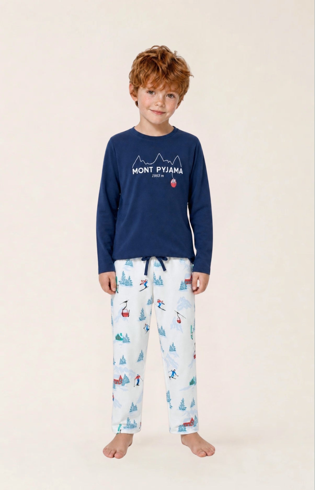 Pyjama enfant en jersey de coton épais imprimé Rêves au sommet, ARTHUR