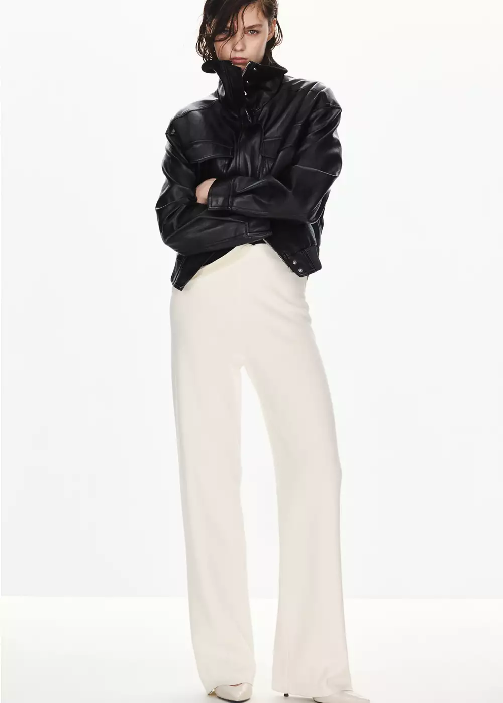 Pantalon droit maille fine, MANGO