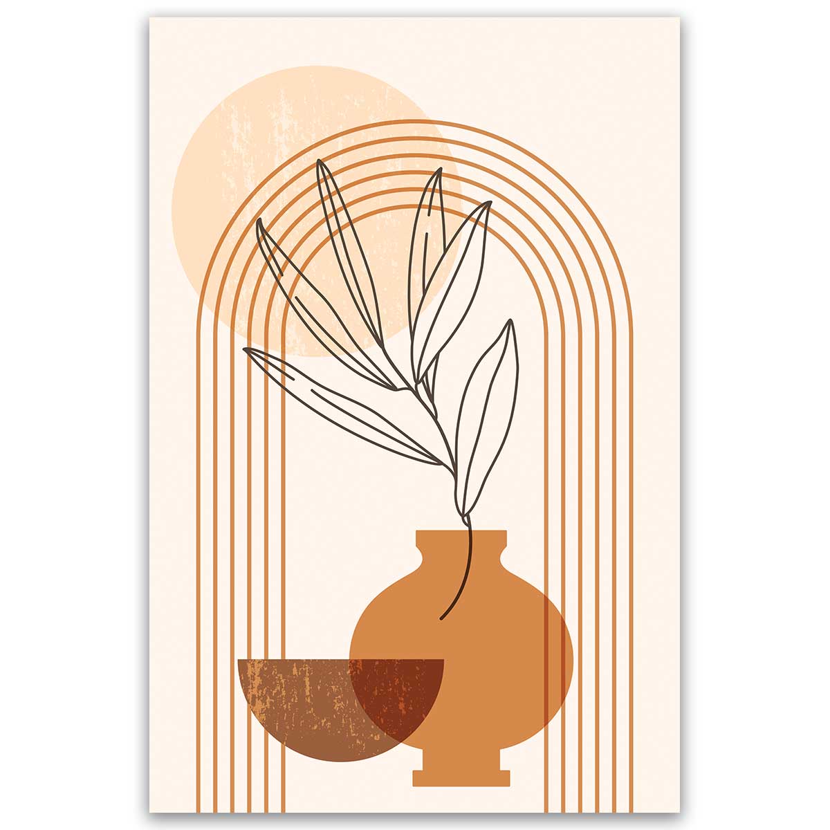 Tableau vase minimaliste terracotta, HEXOA
