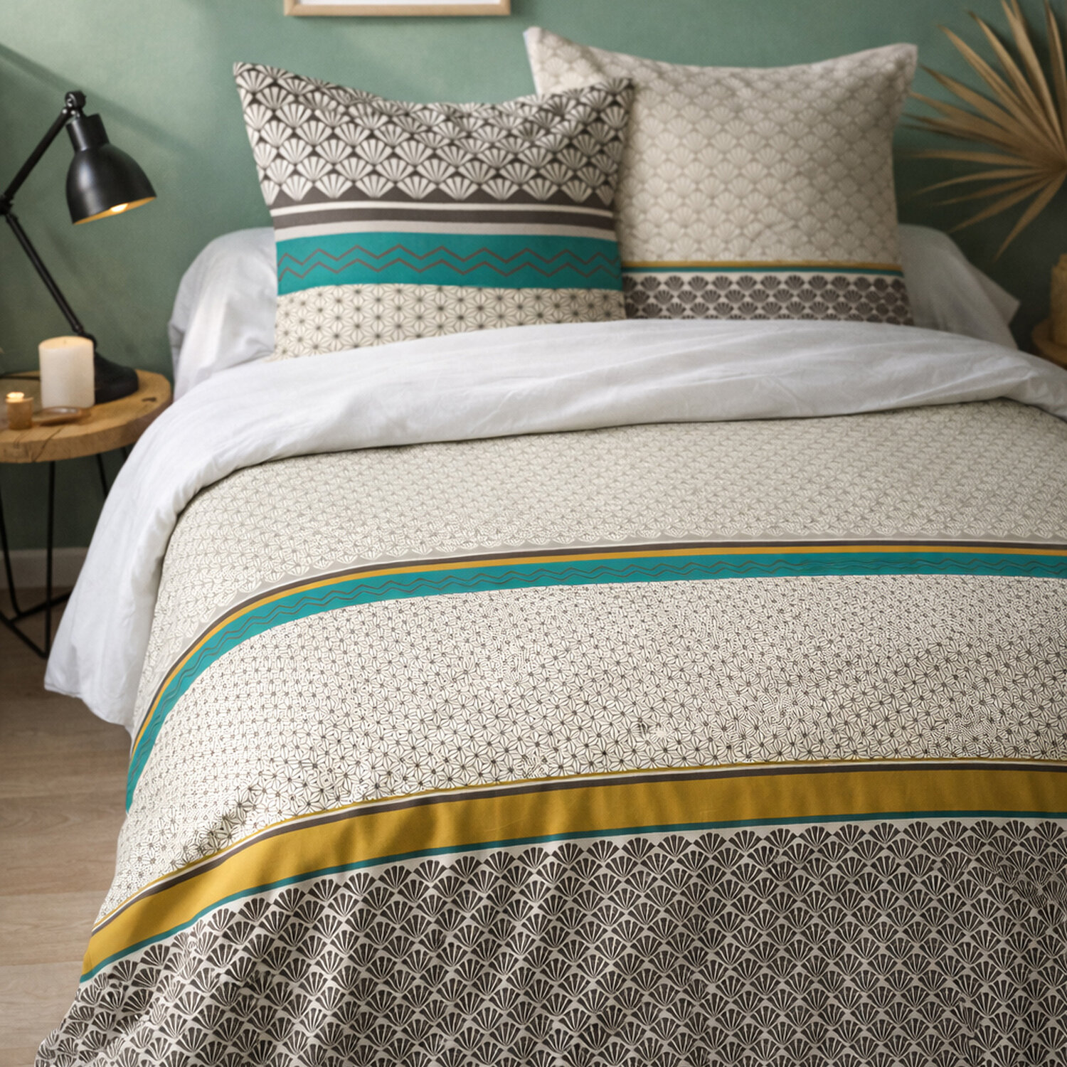 Parure housse de couette imprimée coton, Loxa, C DESIGN HOME TEXTILE
