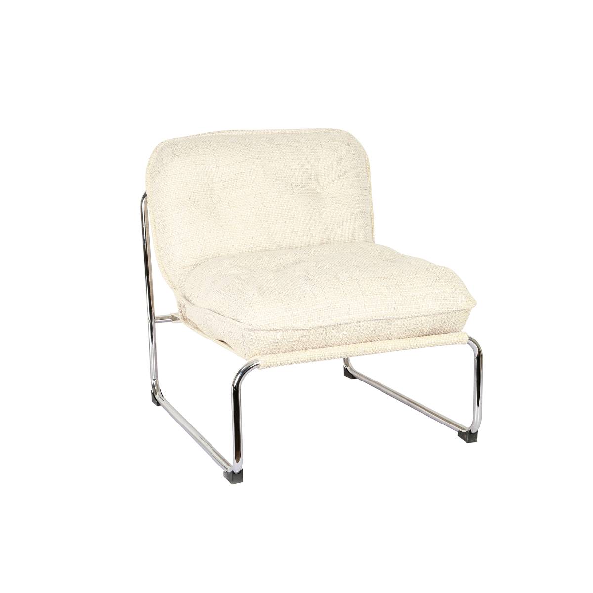 Fauteuil en tissu et chrome CHELSEA, MADE IN MEUBLES