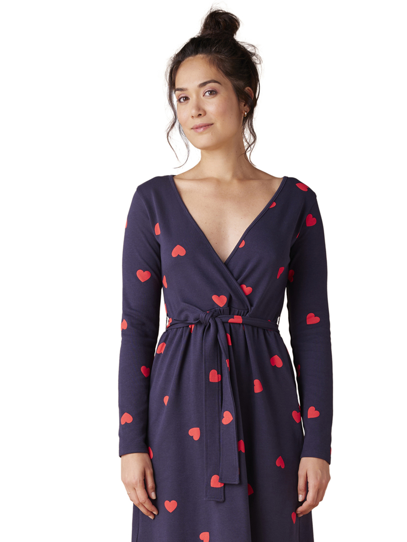 Kit Maternité "Mon coeur" chemise de nuit grossesse + body + pochon, ENVIE DE FRAISE