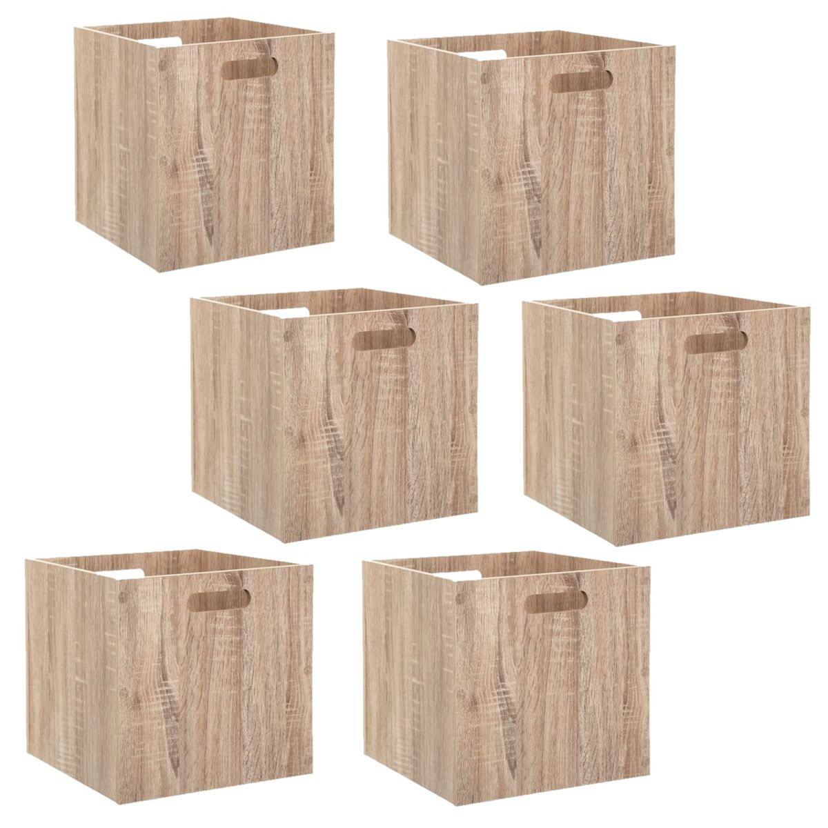Cubes de rangement 30x30 cm (lot de 2) (etoiles - noir et gris)