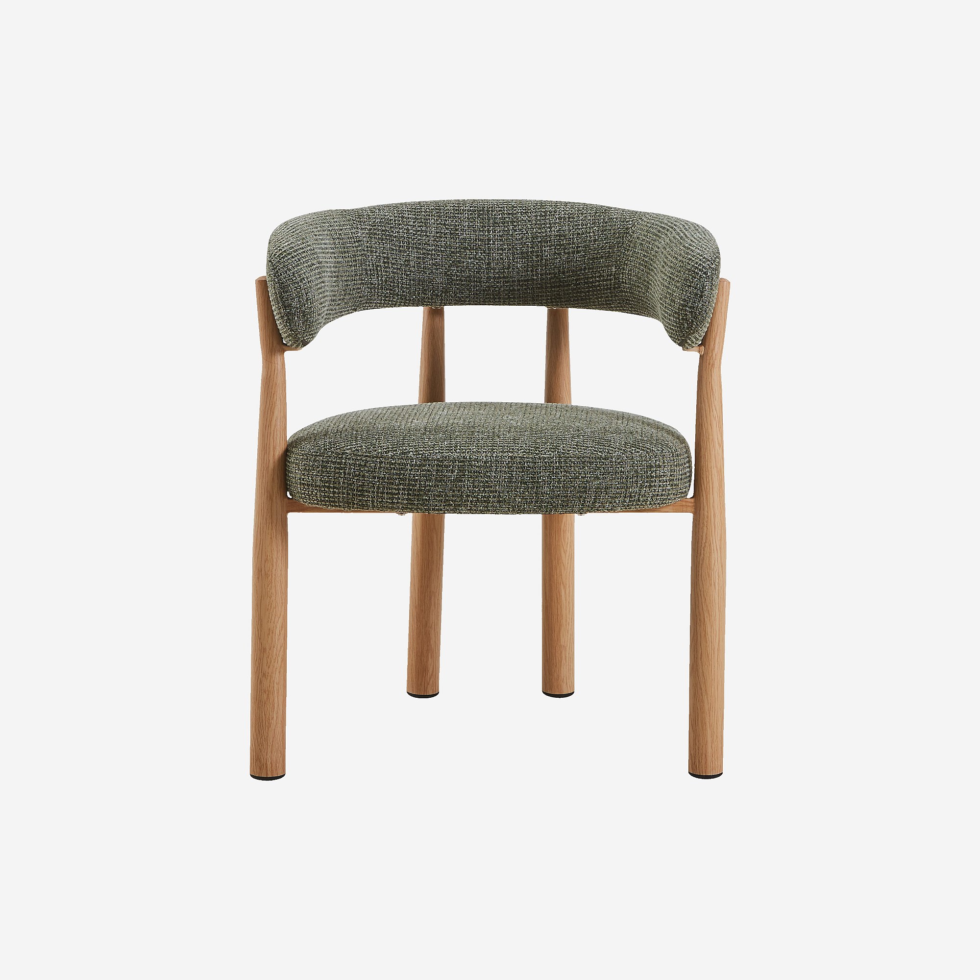 Lot de 2 chaises en tissu et métal finition chêne avec accoudoirs BRYNE, HABITAT