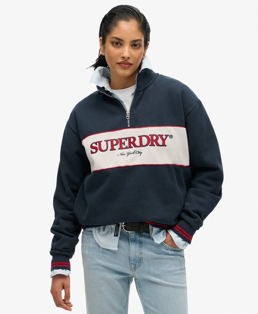 Sweat ample à capuche et col zippé Country Club, SUPERDRY