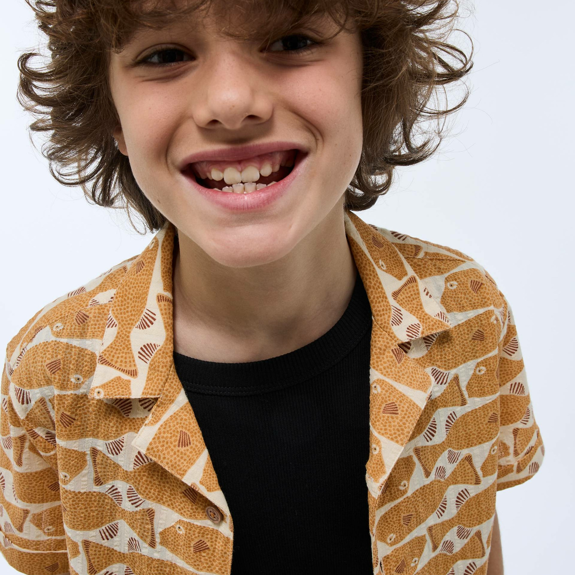 Chemise manches courtes imprimée en coton BIO GOTS, MONOPRIX
