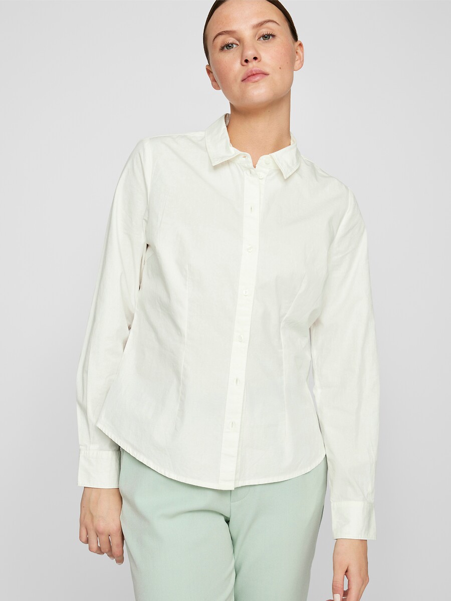 Long-Sleeved Fitted Shirt, VILA