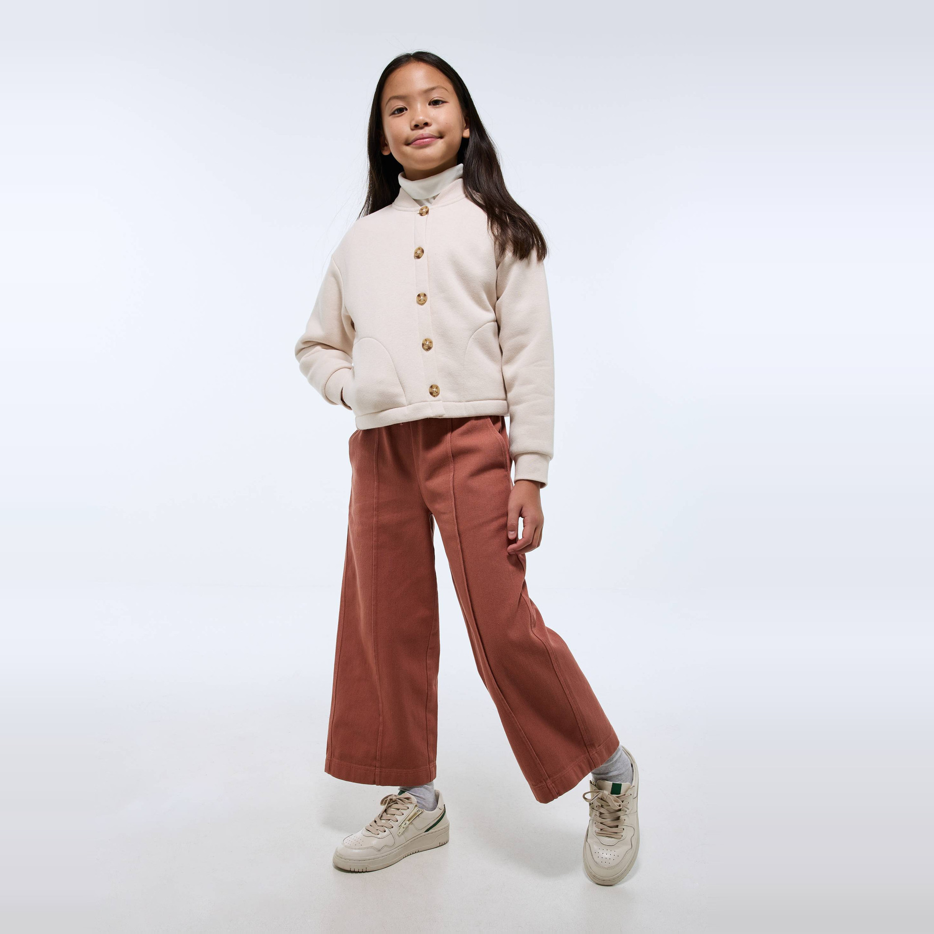 Cardigan bouton pression en coton, MONOPRIX