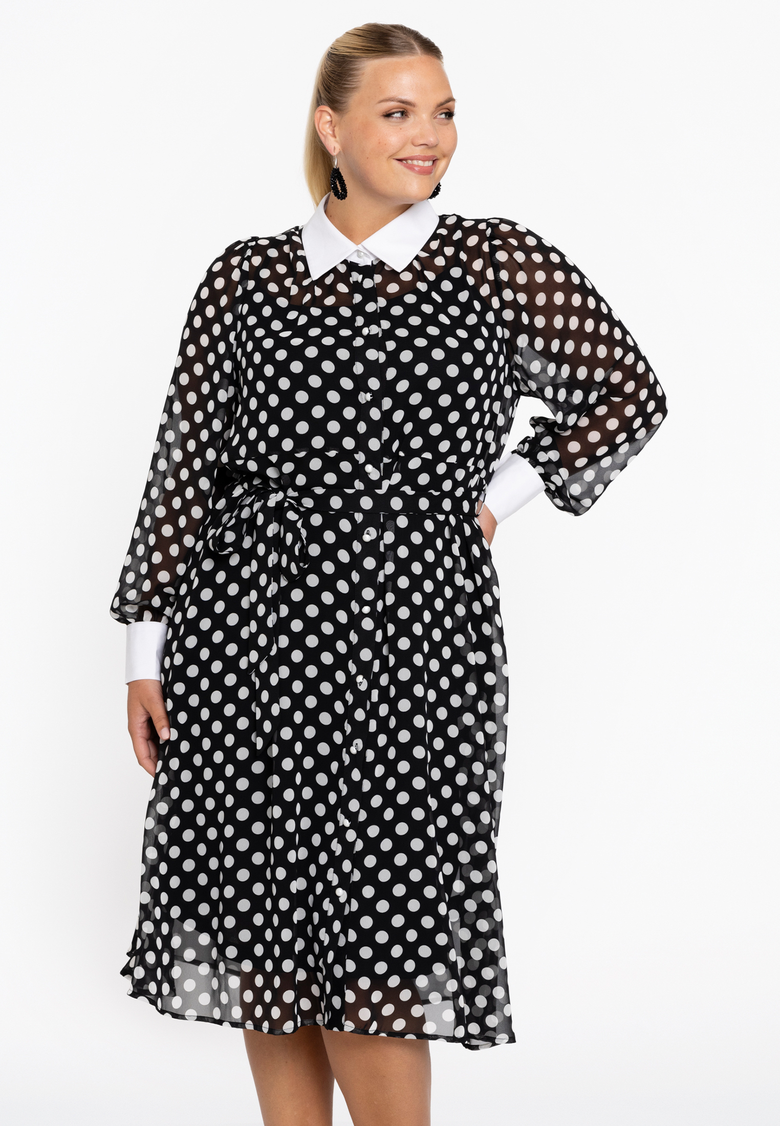 Robe avec imprimé à pois, YOEK