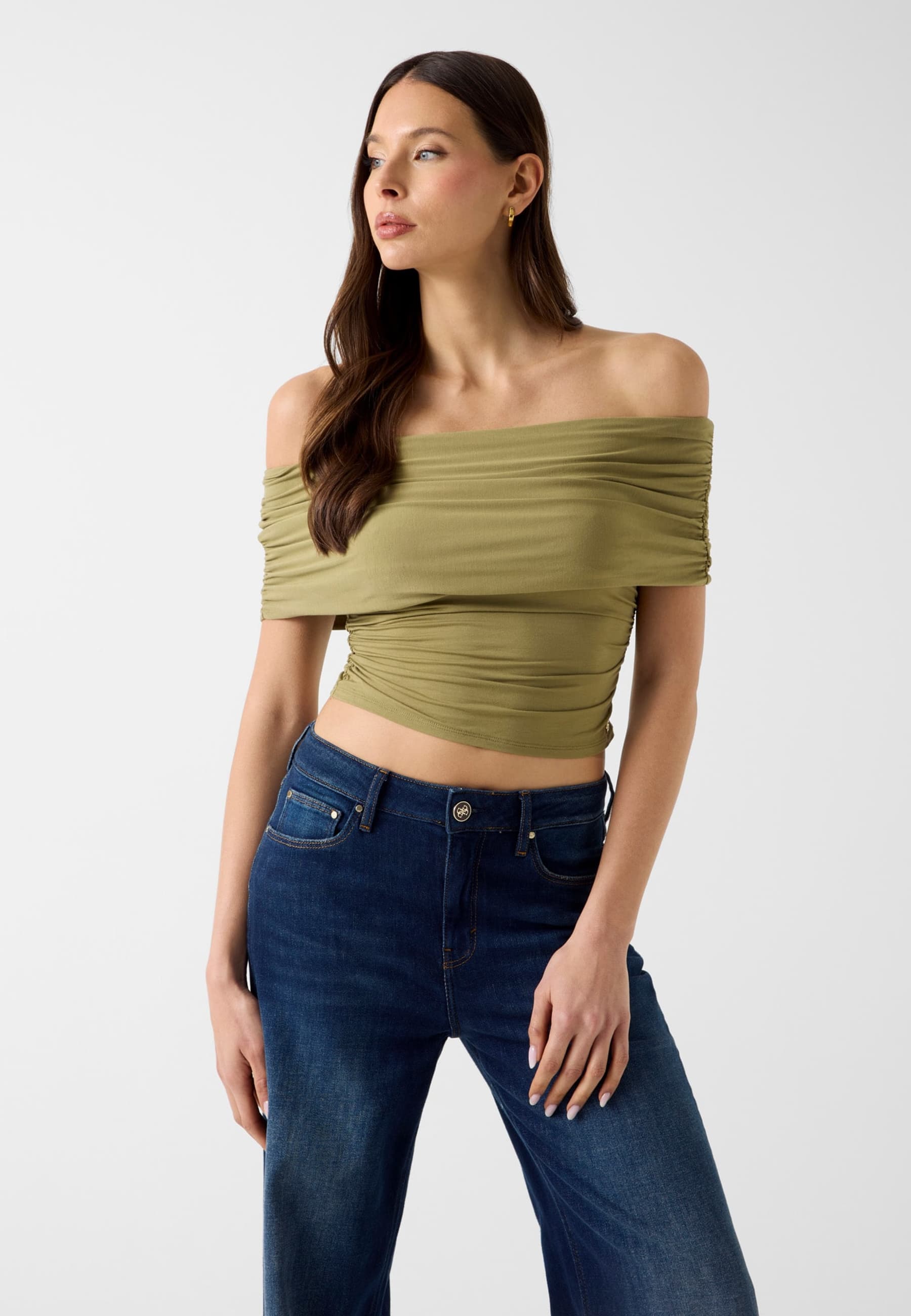 Haut Plissé Épaules Dénudées, GUESS