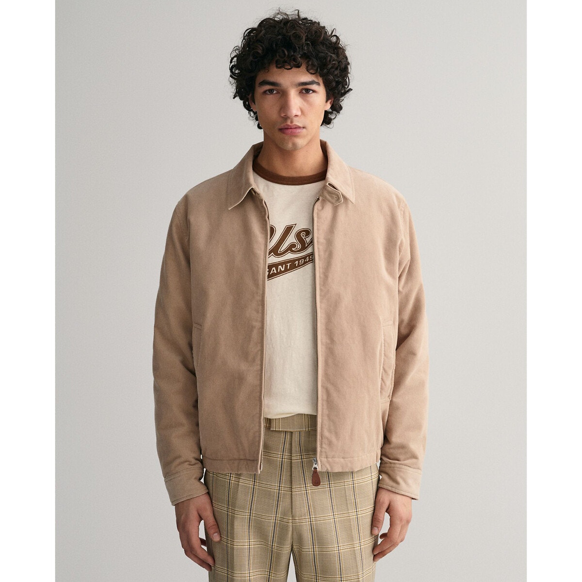 Veste velours deals beige homme