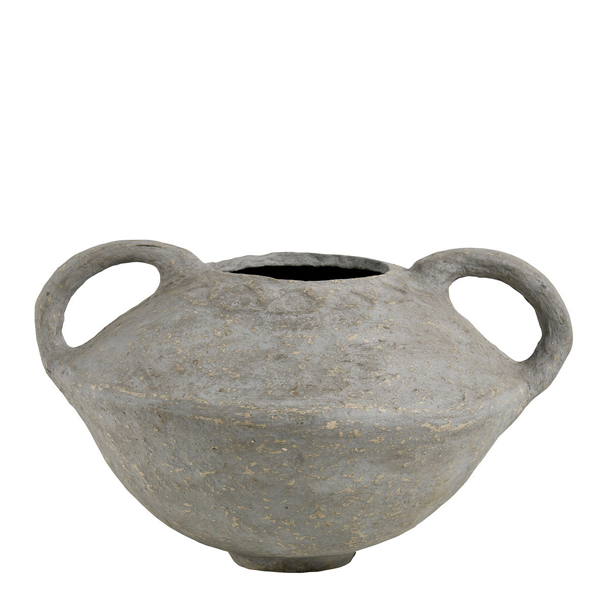 Coupe décorative avec anses papier mâché 55x45x30, BLANC D’IVOIRE