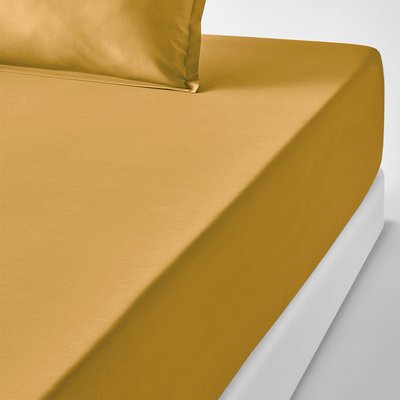 35cm 100% Cotton Percale 200 Thread Count Fitted Sheet LA REDOUTE INTERIEURS