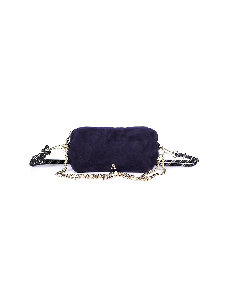 Sac pochette en cuir d'agneau suédé, NUAGE, CRAIE STUDIO