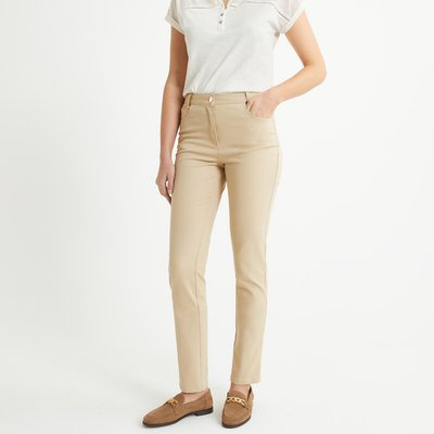 Stretch Cotton Straight Trousers, Length 30.5" ANNE WEYBURN