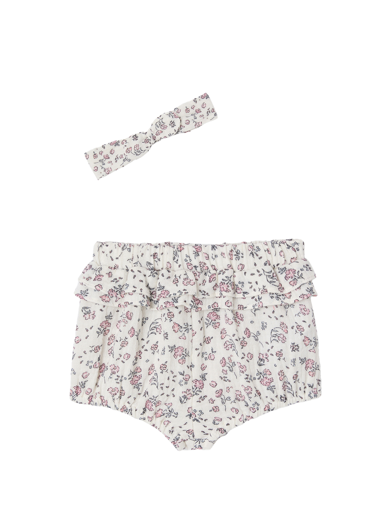 Ensemble naissance bloomer et bandeau fleuris, VERTBAUDET