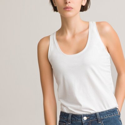 Organic Cotton Vest Top with Racerback LA REDOUTE COLLECTIONS