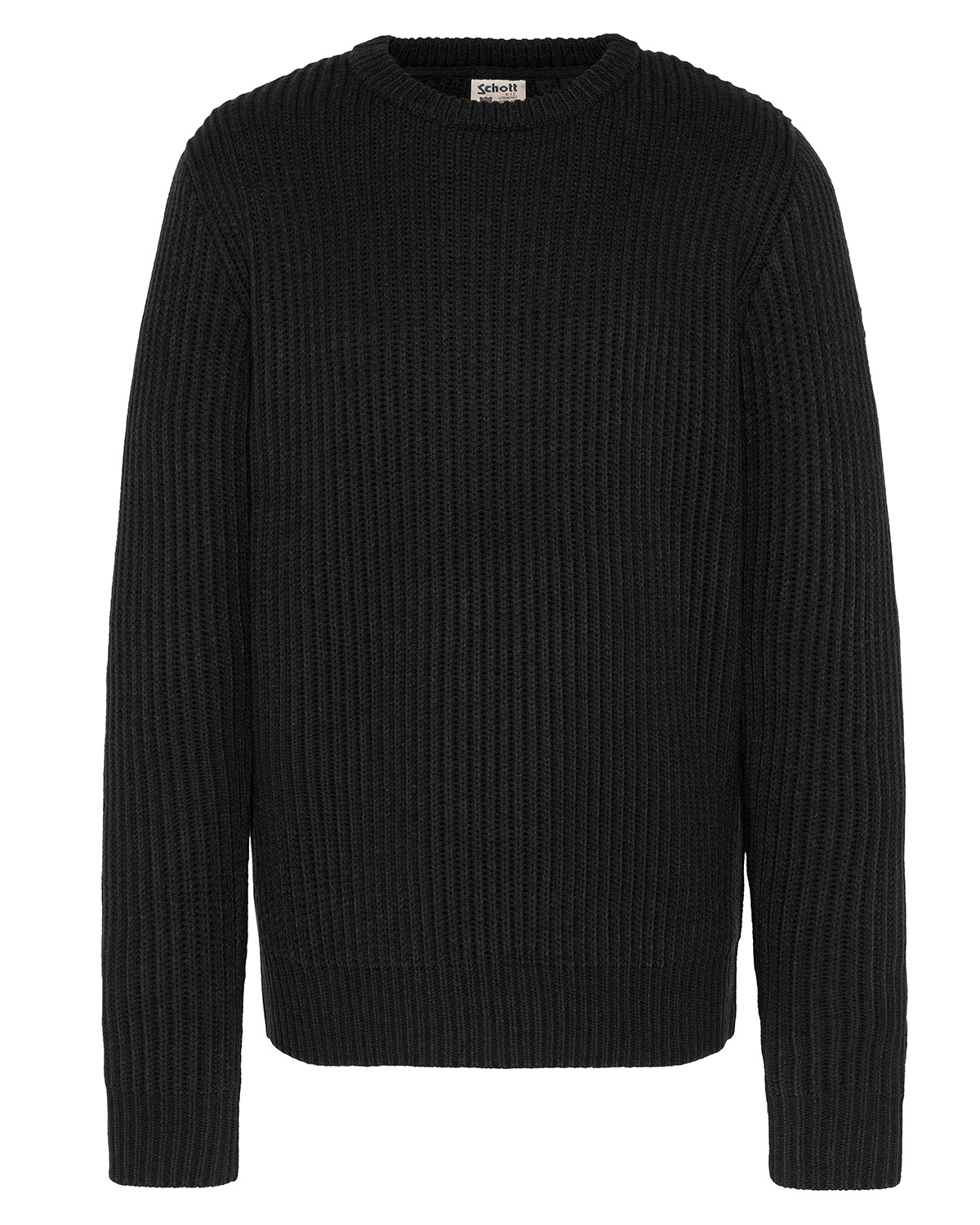 Pull col rond maille côtelé, SCHOTT