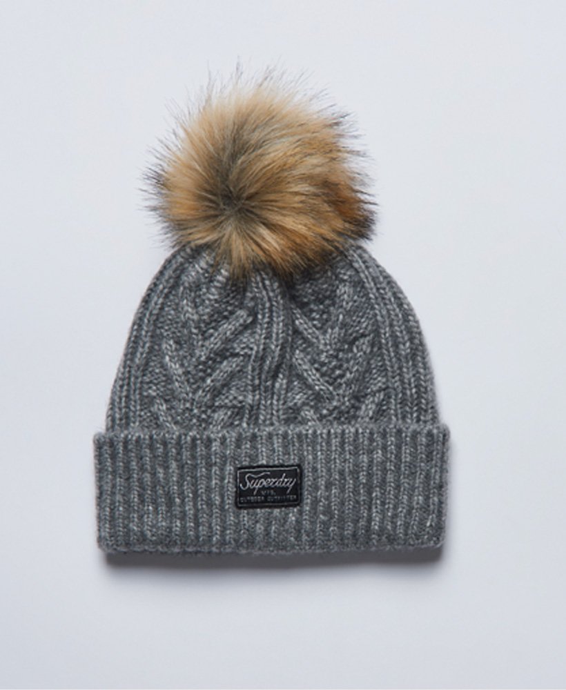 Bonnet en maille torsadée Lux, SUPERDRY