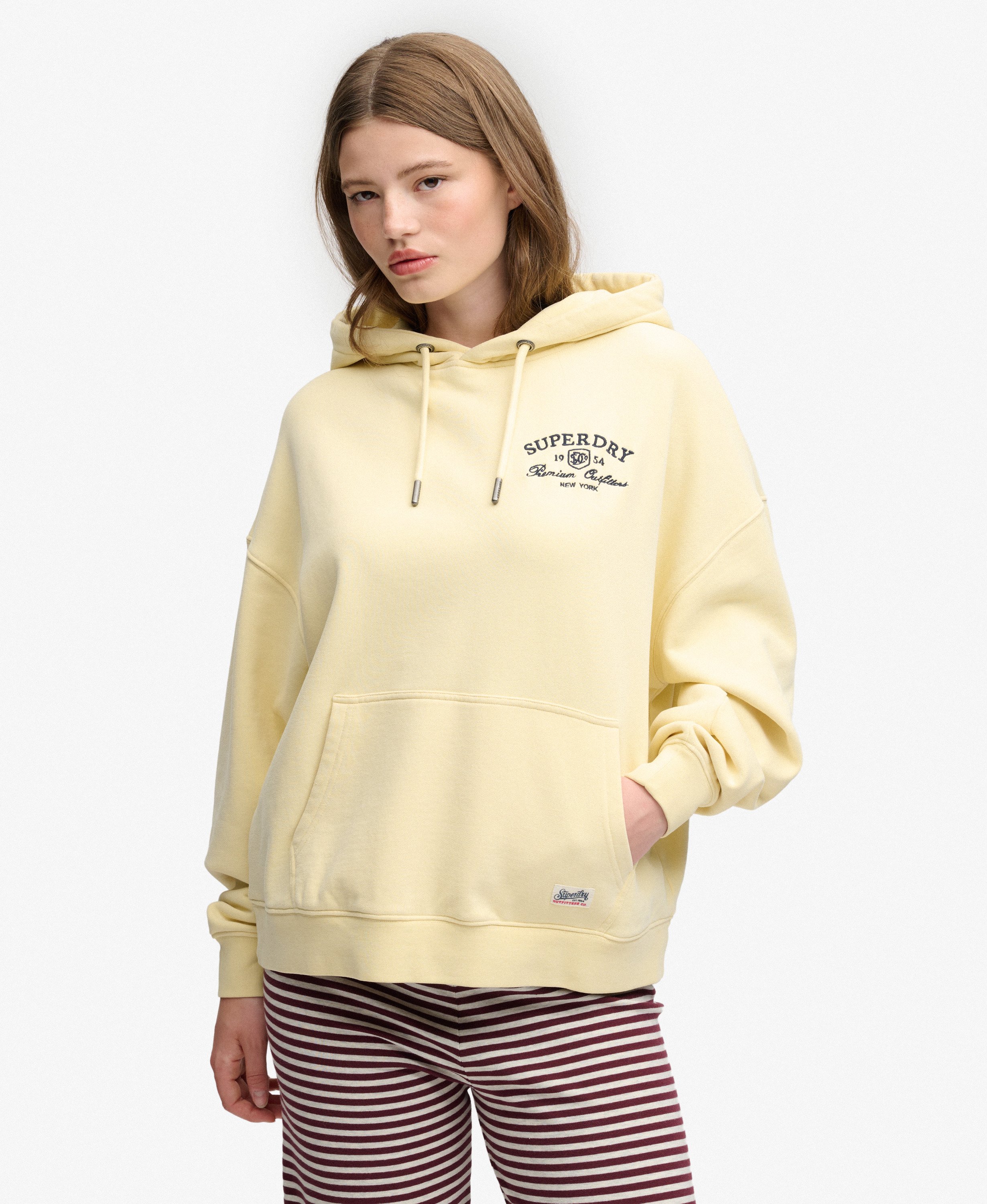 Sweat à capuche Luxe Casual Brodé Coupe Décontractée, SUPERDRY