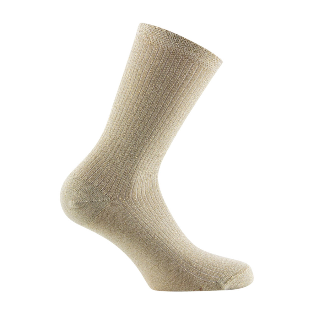 Mi-chaussettes Femme à côtes unies pailletées Coton majoritaire, KINDY