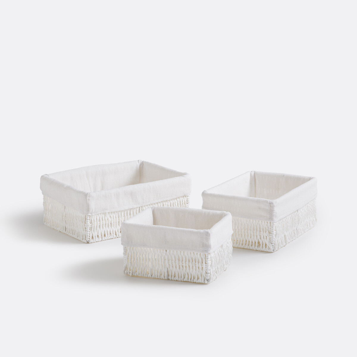 Papeli Set of 3 Rectangular Paper Baskets, LA REDOUTE INTERIEURS