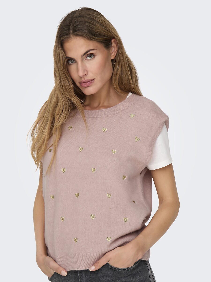 Pull col rond manches courtes, ONLY
