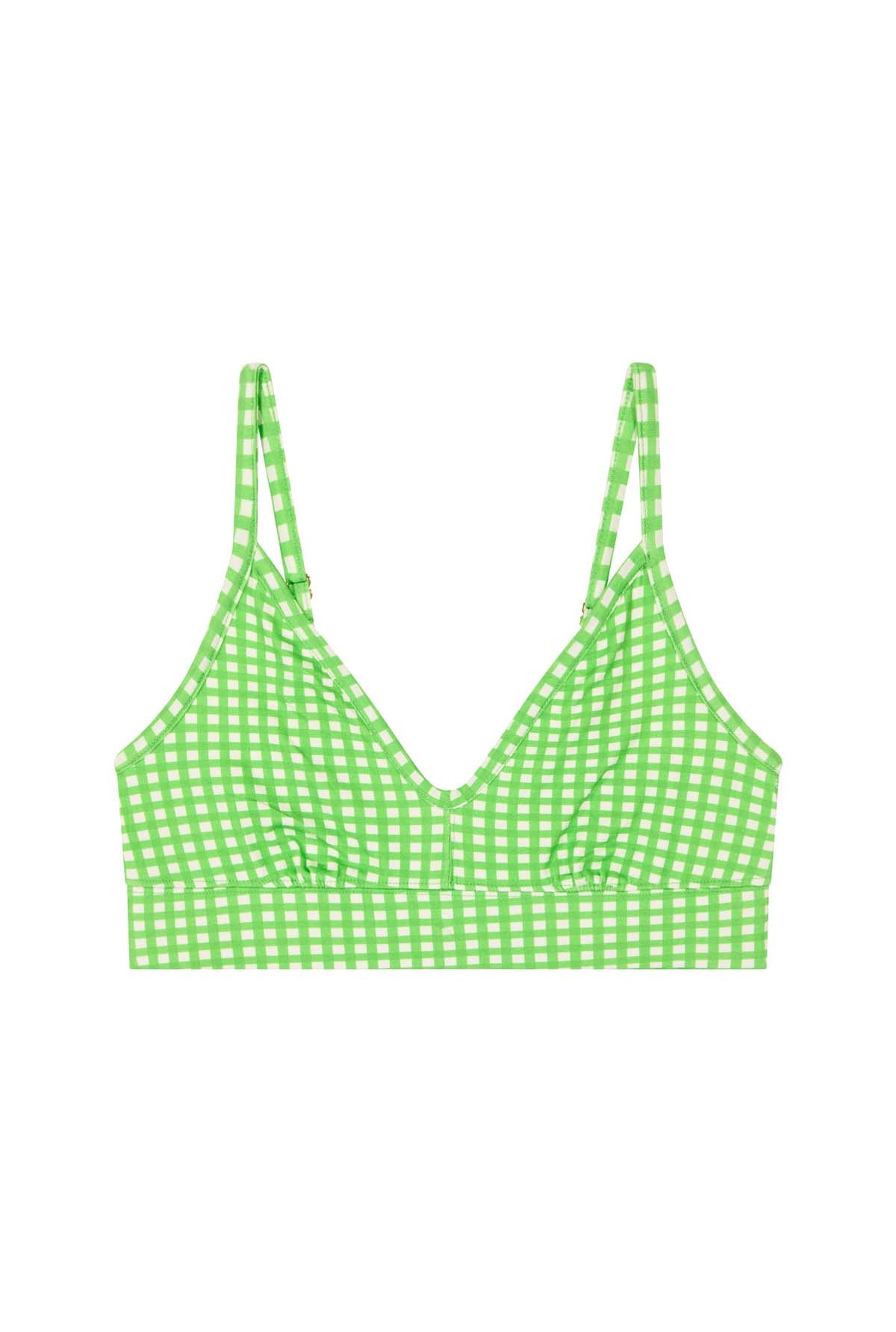 Brassière coton imprimé vichy vert, WE ARE JOLIES