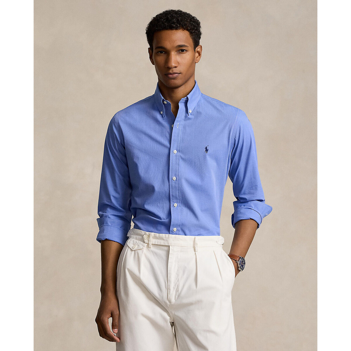 Chemise ajustée en popeline stretch, POLO RALPH LAUREN