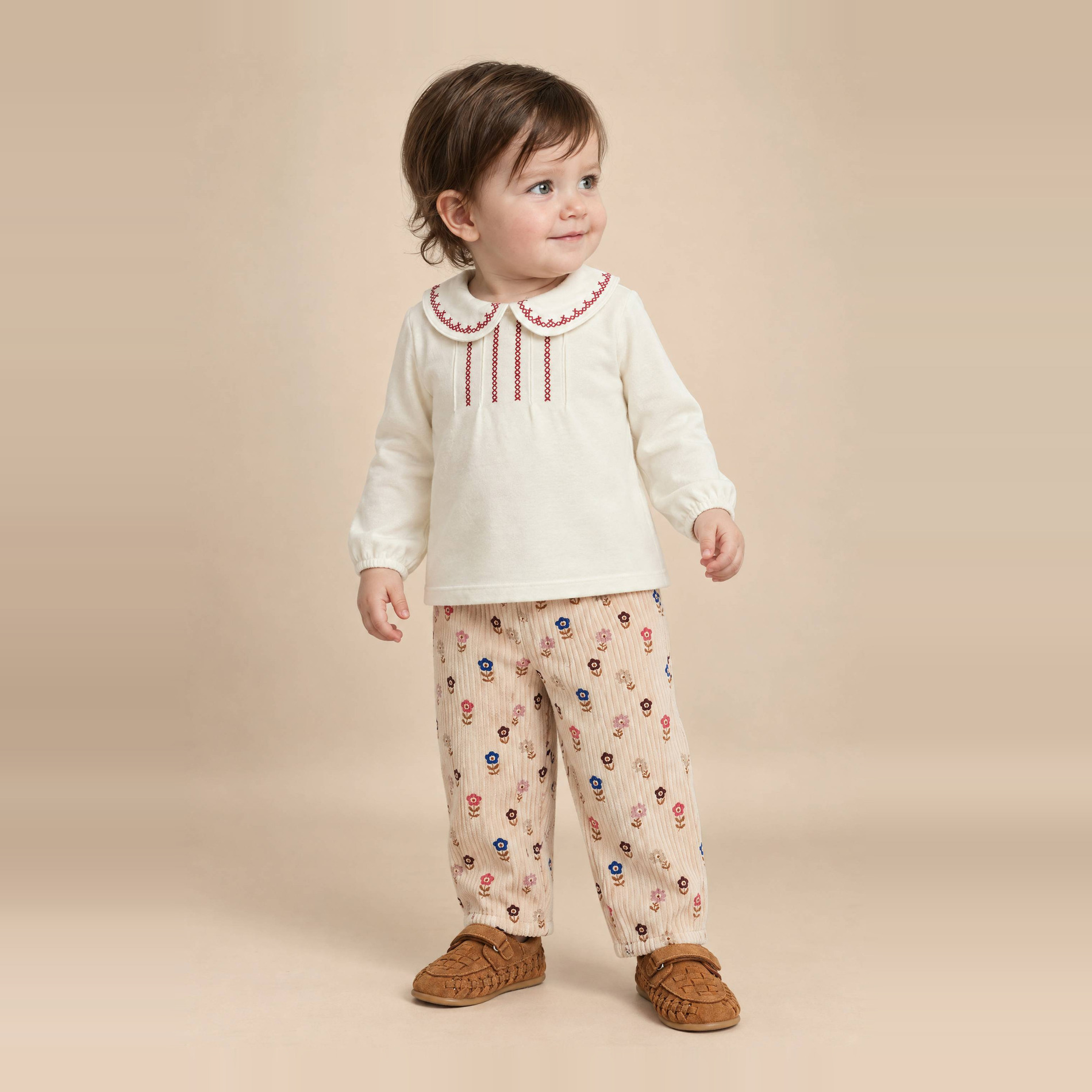 T-shirt manches longues col claudine uni en coton BIO GOTS, BOUT'CHOU