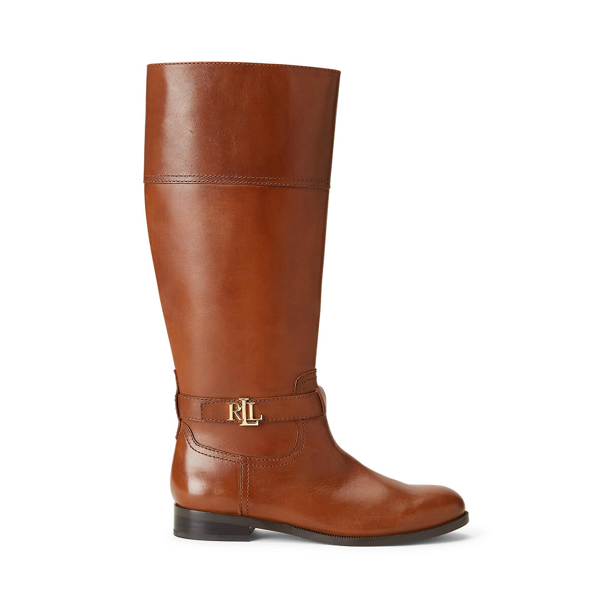 Bottes En Cuir Talon Plat Marron Lauren Ralph Lauren | La Redoute