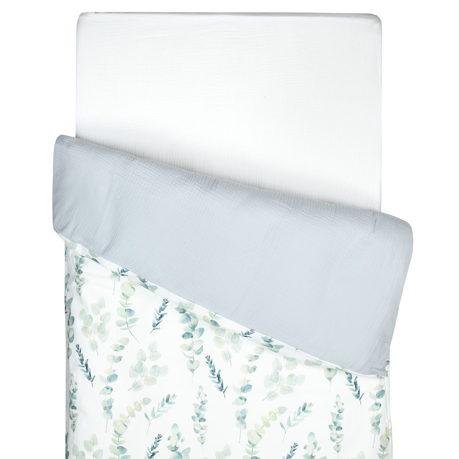 Housse de couette réversible en coton et gaze de coton EUCALYPTUS, SEVIRA KIDS