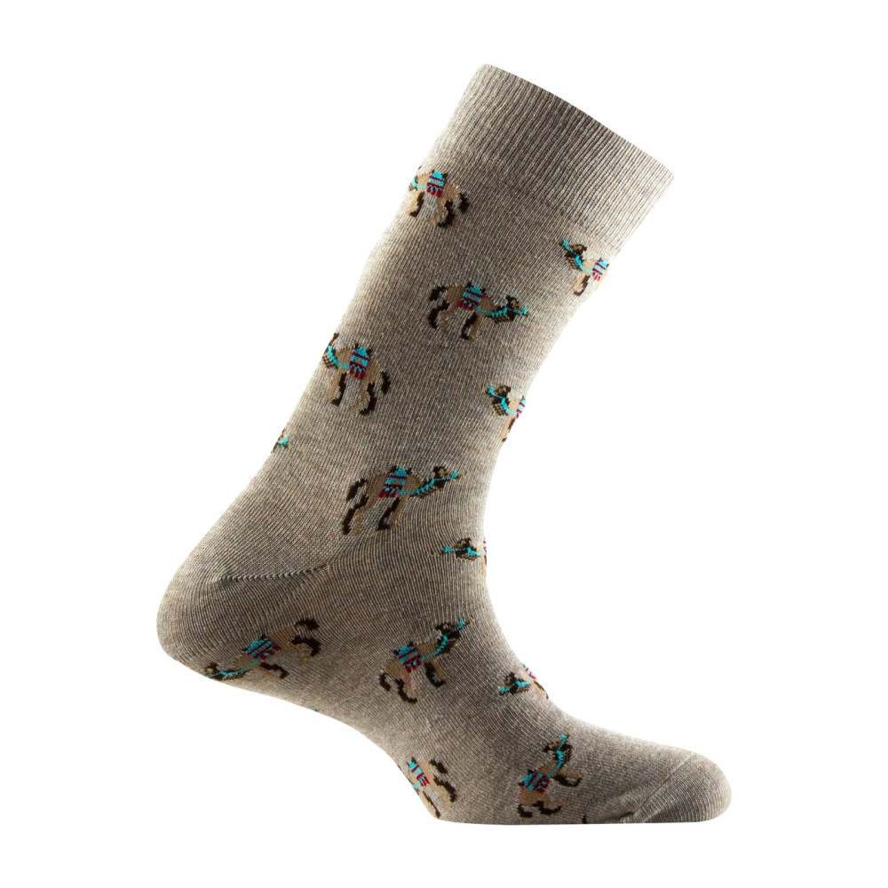 Mi-chaussettes Homme Kindy fantaisie all over dromadaires Coton majoritaire, KINDY