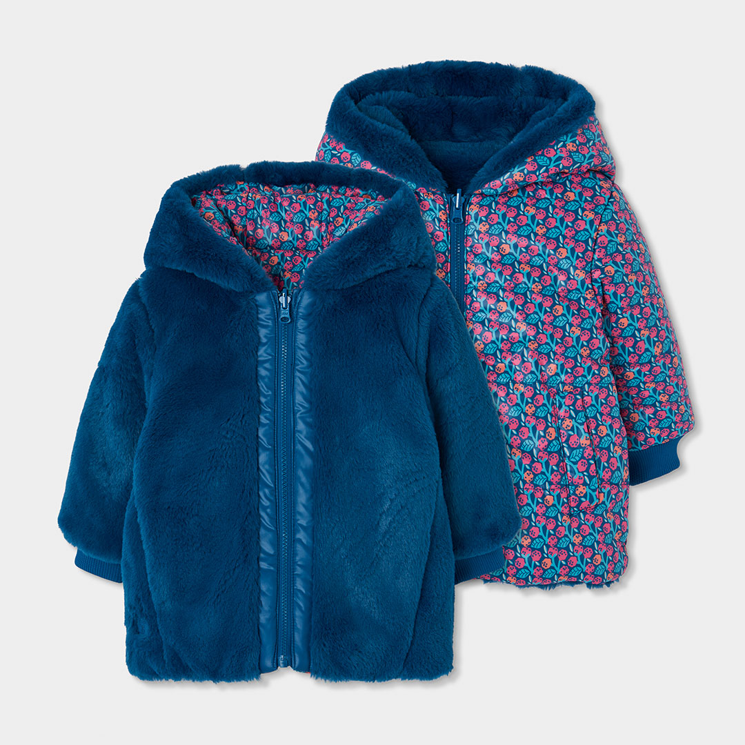 Parka fille réversible tissu technique, BOBOLI