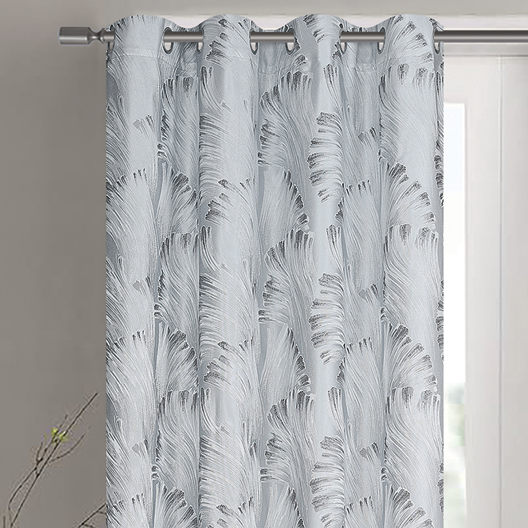 Paire De Rideaux Jacquard Tissé Abstrait Avec Relief - Gris Clair 140x260 Cm Polyester 93265098 Paire De Rideaux Jacquard Tissé Abstrait Avec Relief - Gris Clair 140x260 Cm Polyester 93265098