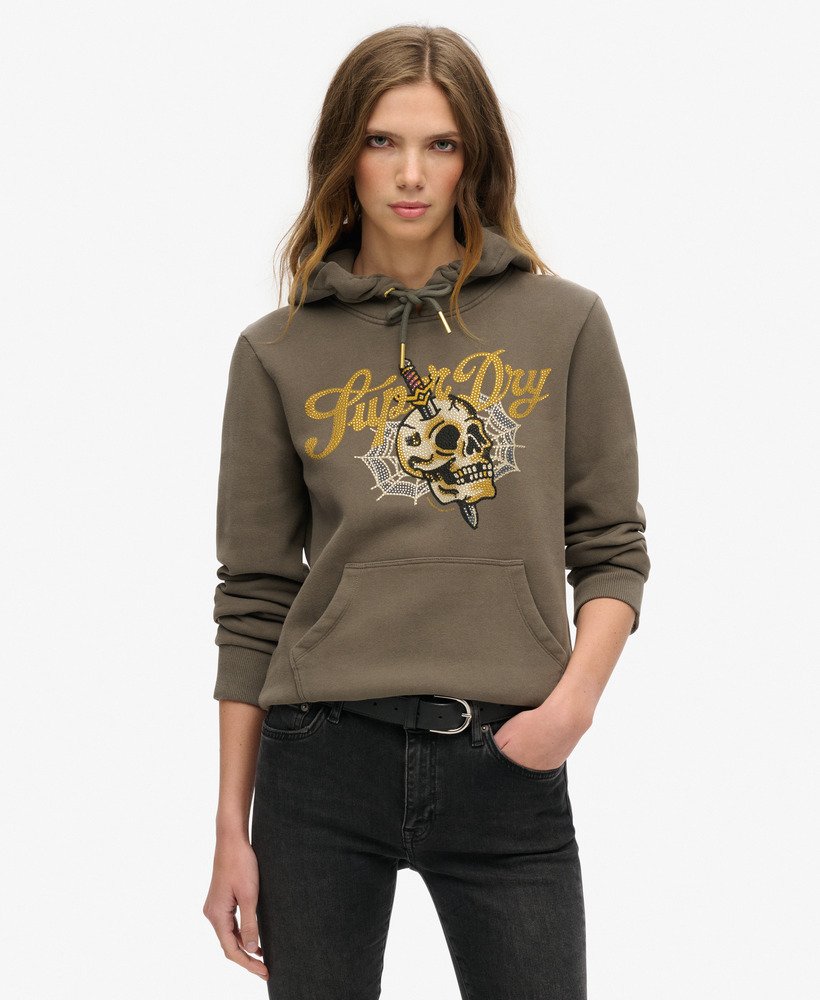 Sweat à capuche à motif Tattoo Script, SUPERDRY