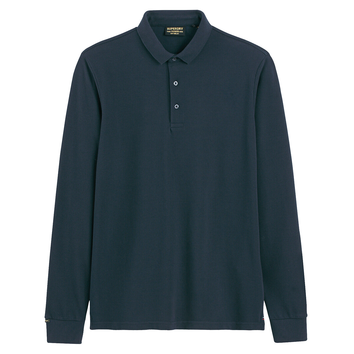 Image of Cotton Pique Polo Shirt with Long Sleeves