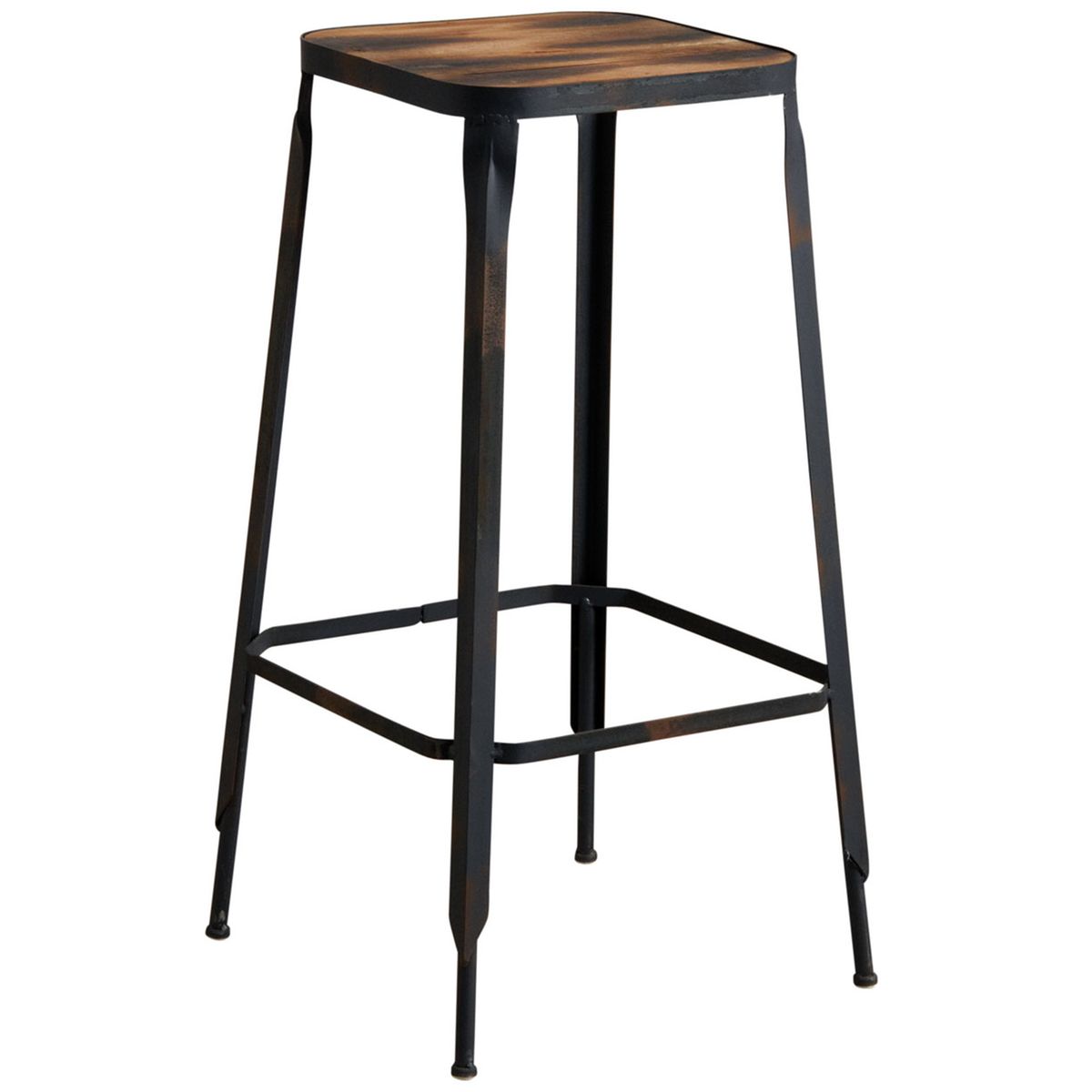 tabouret de bar industriel en metal et bois