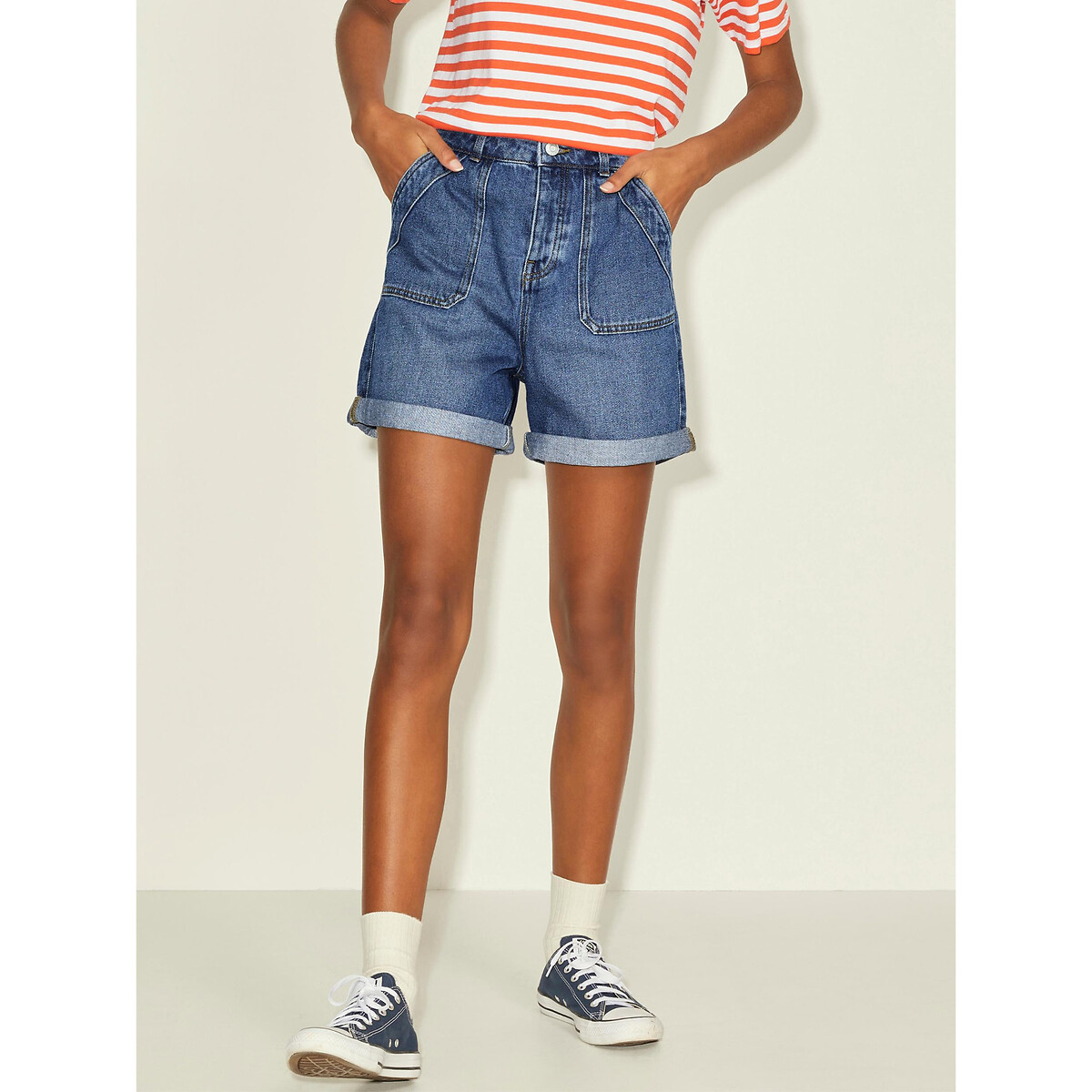 Mujer envejecido vaquero Talle Alto Shorts para Rasgar corto 6 8 10 12 14 |  eBay