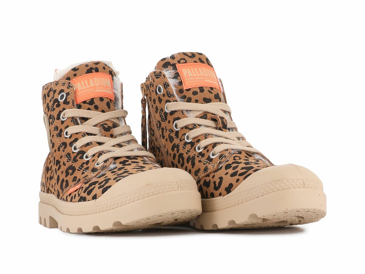 Palladium Botines Pampa Hi Zip Wool Leo de piel con forro