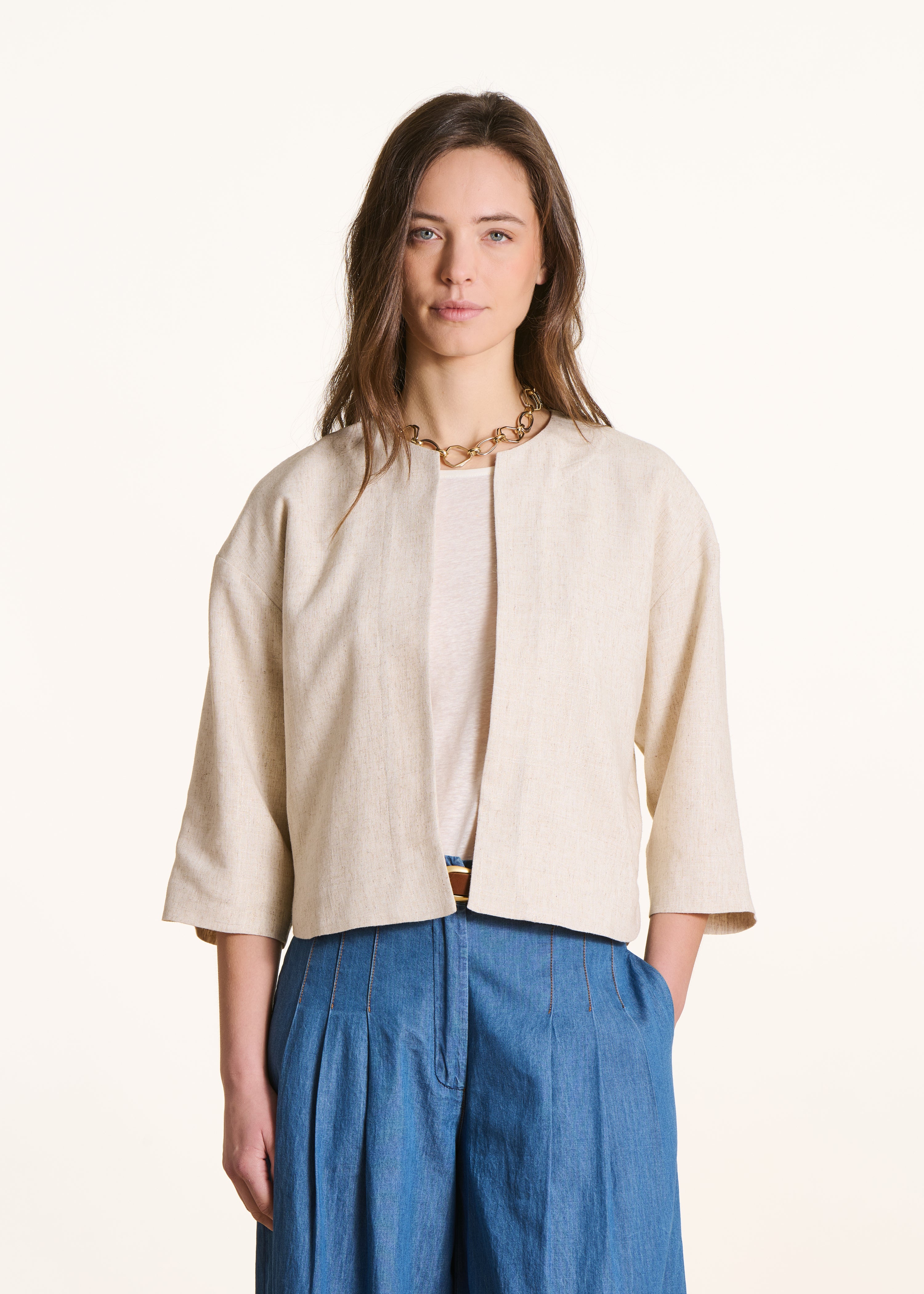Veste courte irisée manches 3/4, LA FEE MARABOUTEE