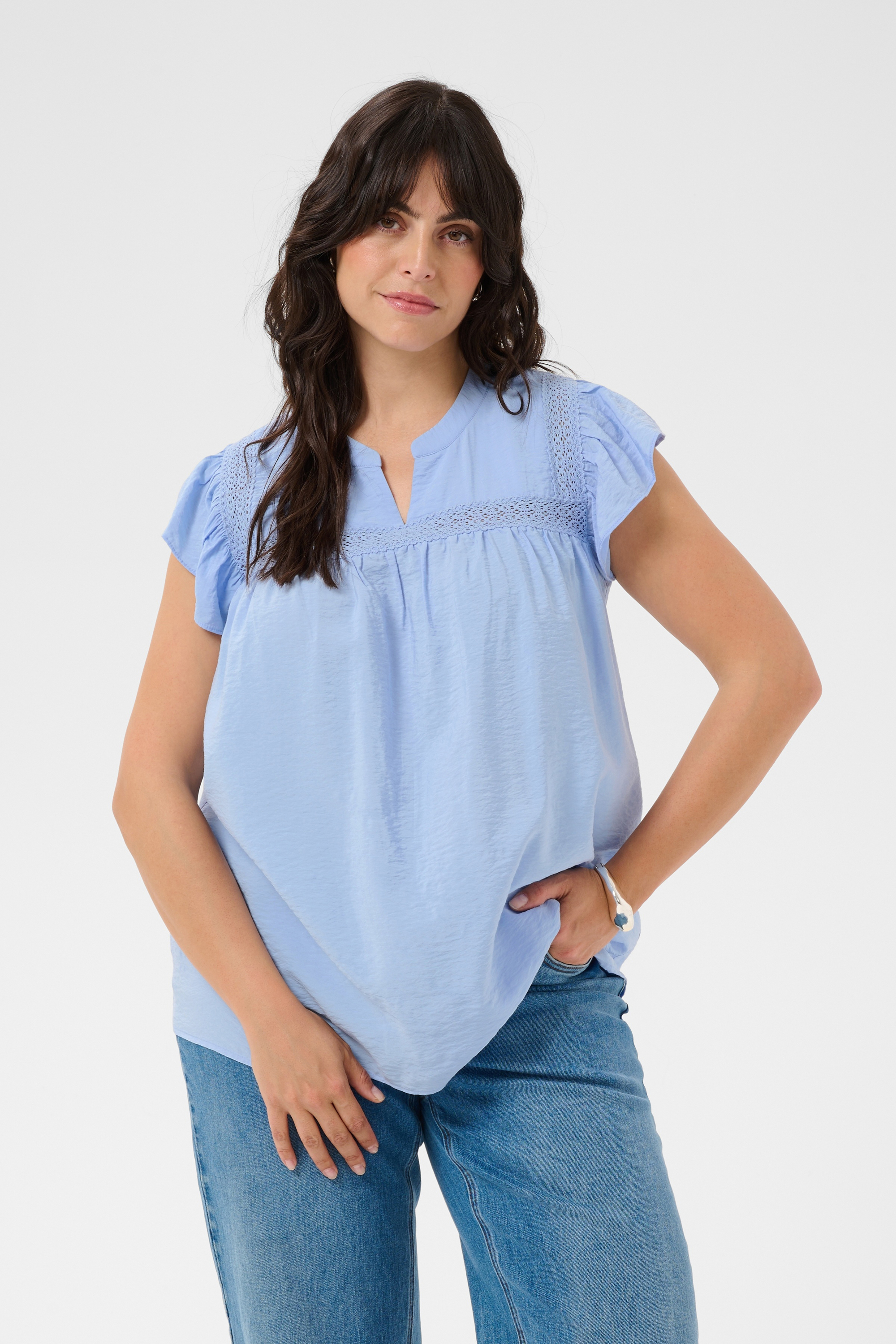 Blouse à manches courtes, KAFFE CURVE