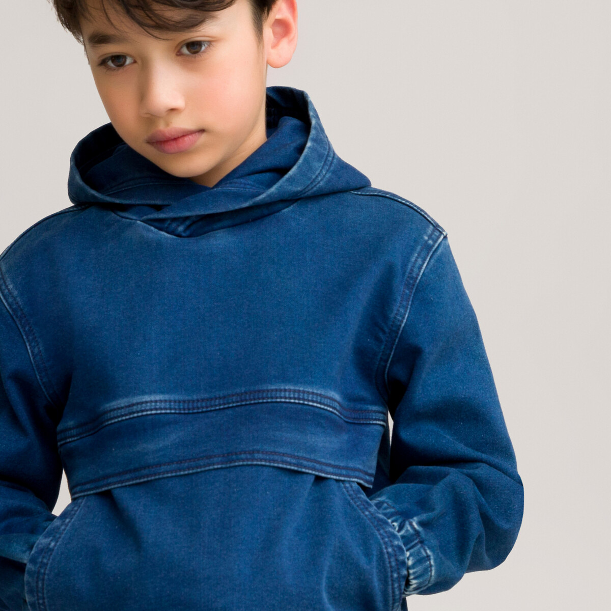 Sudadera vaquera con capucha 3-12 años azul La Redoute Collections | La  Redoute