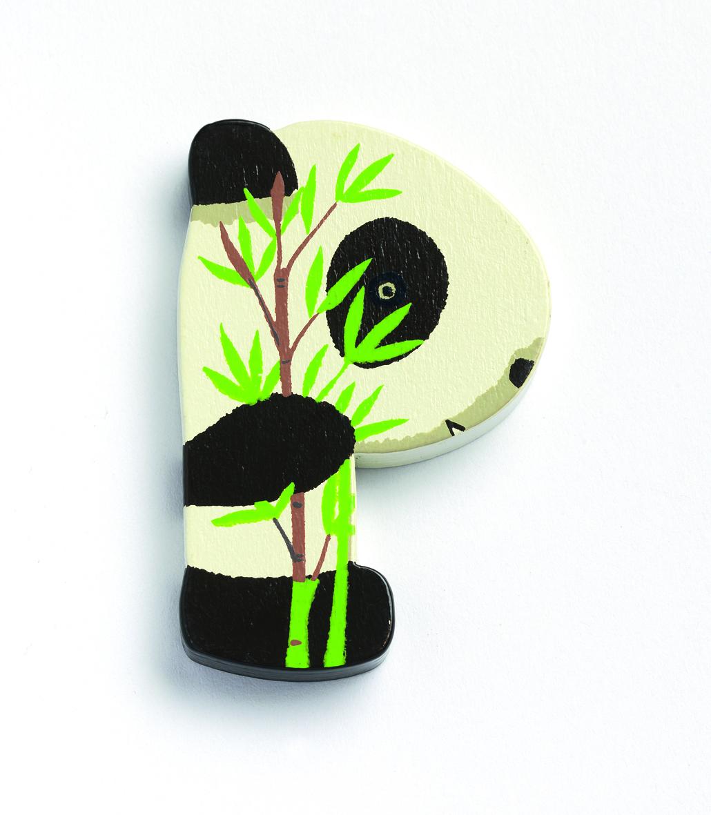 Lettre animaux en bois P, DJECO