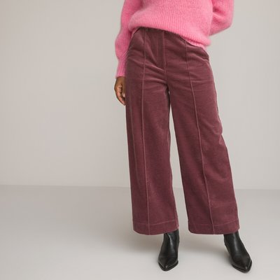 Corduroy Wide Leg Trousers, Length 26.5" LA REDOUTE COLLECTIONS